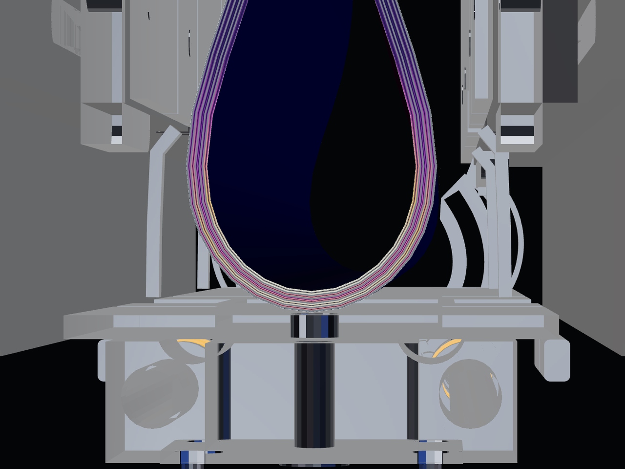 3D model of the iPhone Duo screen folding in a teardrop shape