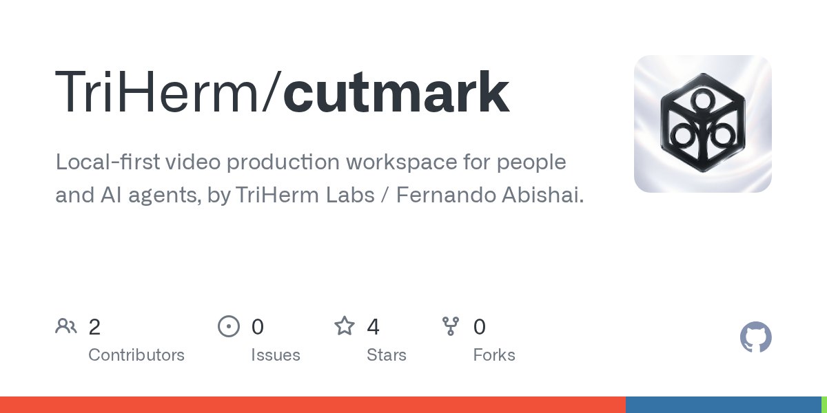 GitHub - TriHerm/cutmark: Local-first video production workspace for people and AI agents, by TriHerm Labs / Fernando Abishai.