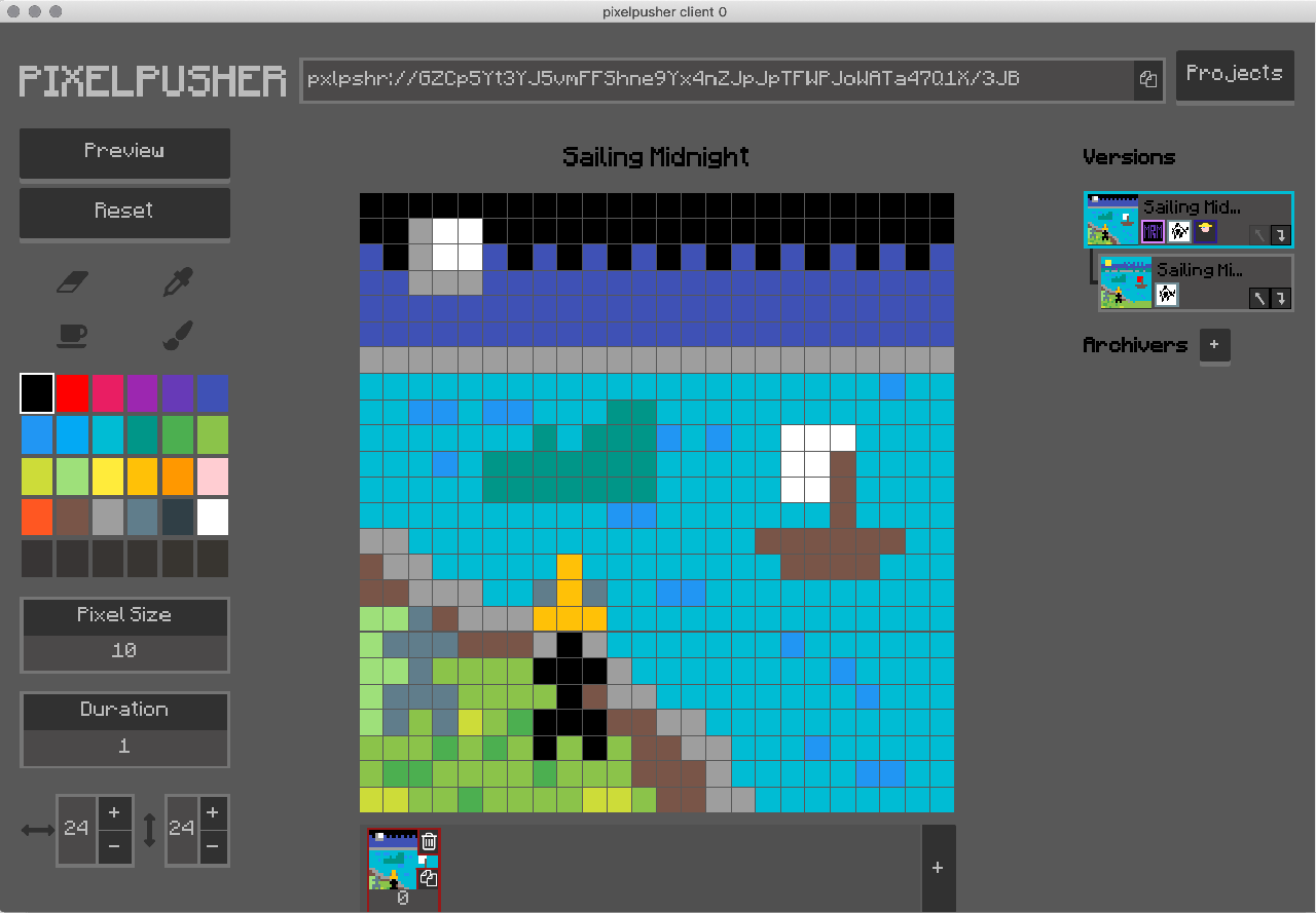 Screenshot of the Pixelpusher user interface